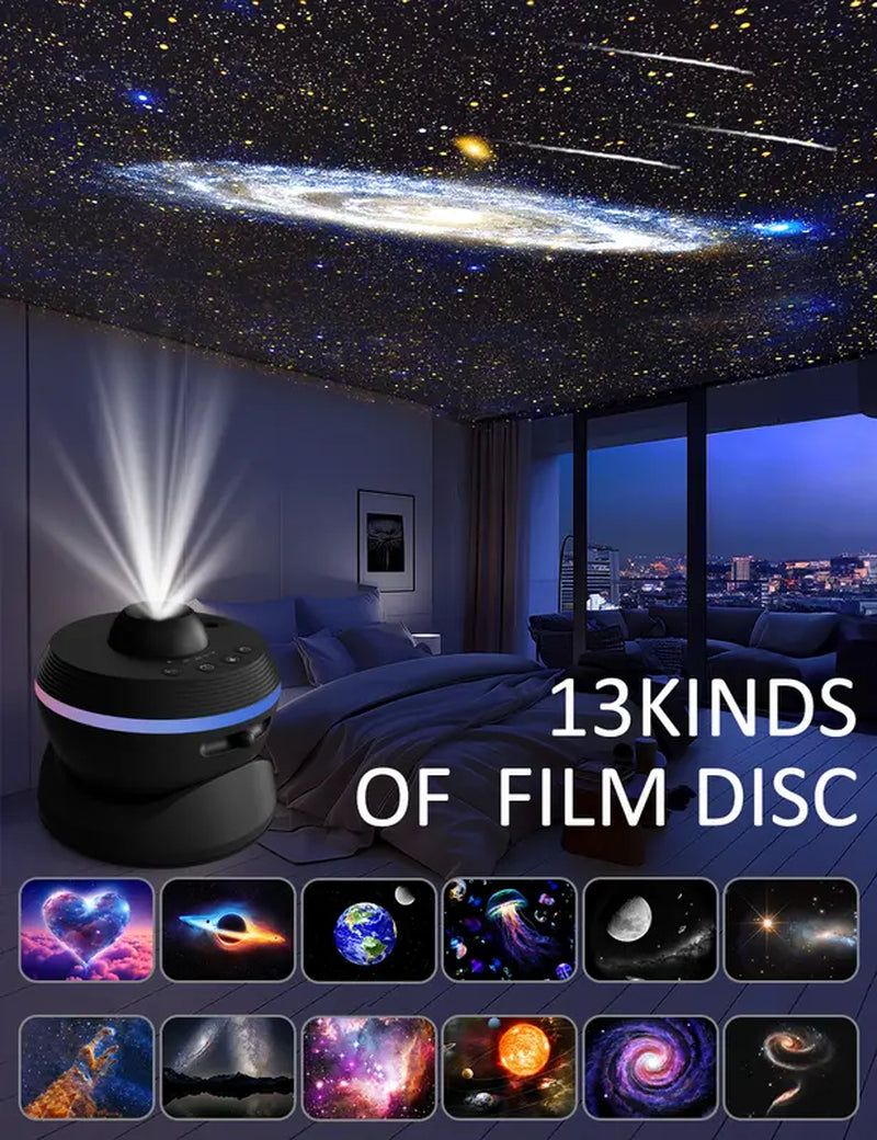 Planetarium Galaxy Projector, 13 in 1 Star Light Projector Starry Sleep Night Light with Dynamic Meteors,360° Rotation Nebula,4K Hd&Large Scale Projection for Bedroom Decor，Kids