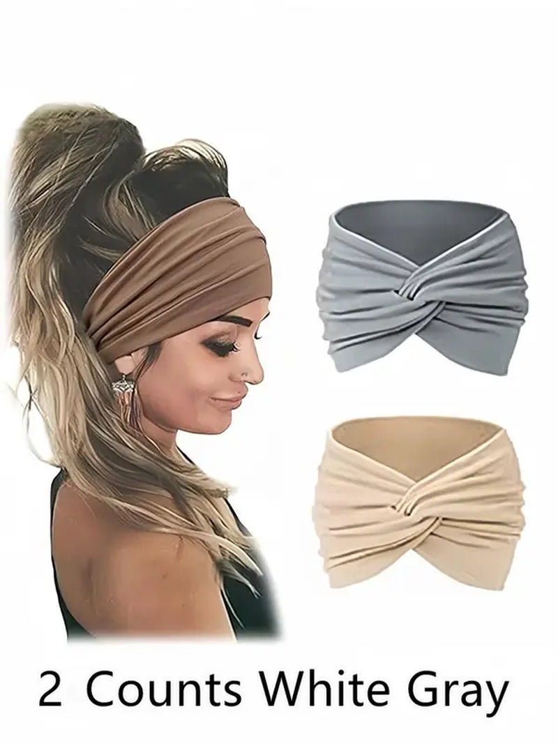 Women'S Wide Knot Headband Set for Summer Hairstyle, Boho Style Headband, Hair Band for Summer Daily, Hair Accessories for Women & Girls Back to School, Fall Outfits, Fall Freshness