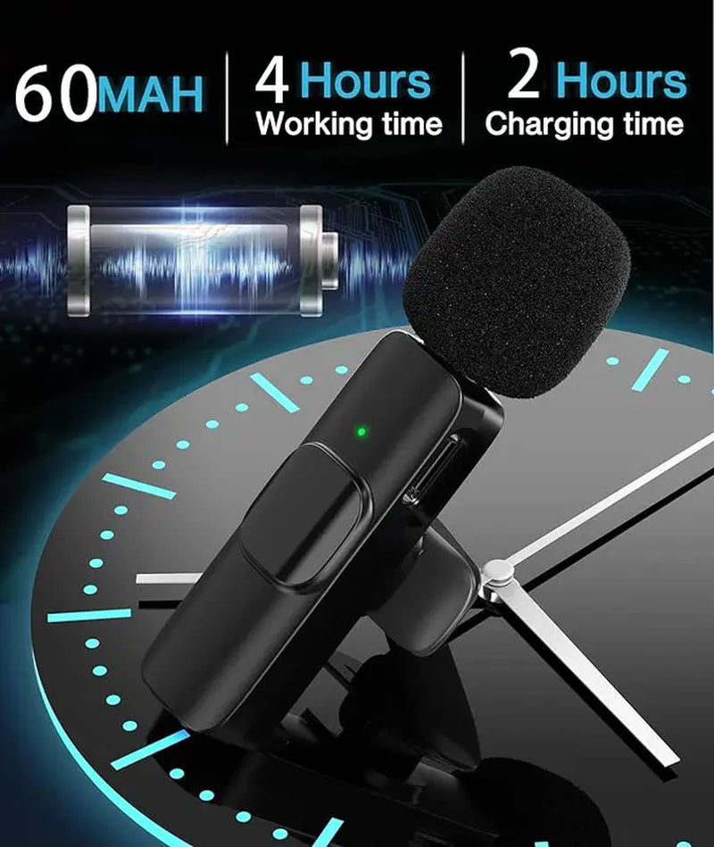 BIG SALE! Wireless Lavalier Microphone for Iphone、Android、Wireless Lavalier Microphone Professional Recording/ Suitable for Speeches/Essential for Teaching Demonstrations, Mini Microphone with Noise Reduction for Video Recording, Vlog, Tiktok