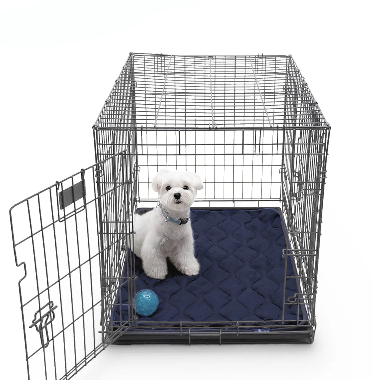 Large Dog Crate Bed Dog Crate Pad Washable Dog Bed Mat for Crate Mats for Dog Cage Mat Dog Kennel Pad Dog Kennel Mat Dog Crate Liner Dog Beds for Large Dog,48" X 32", 1/4" Thk,Blue