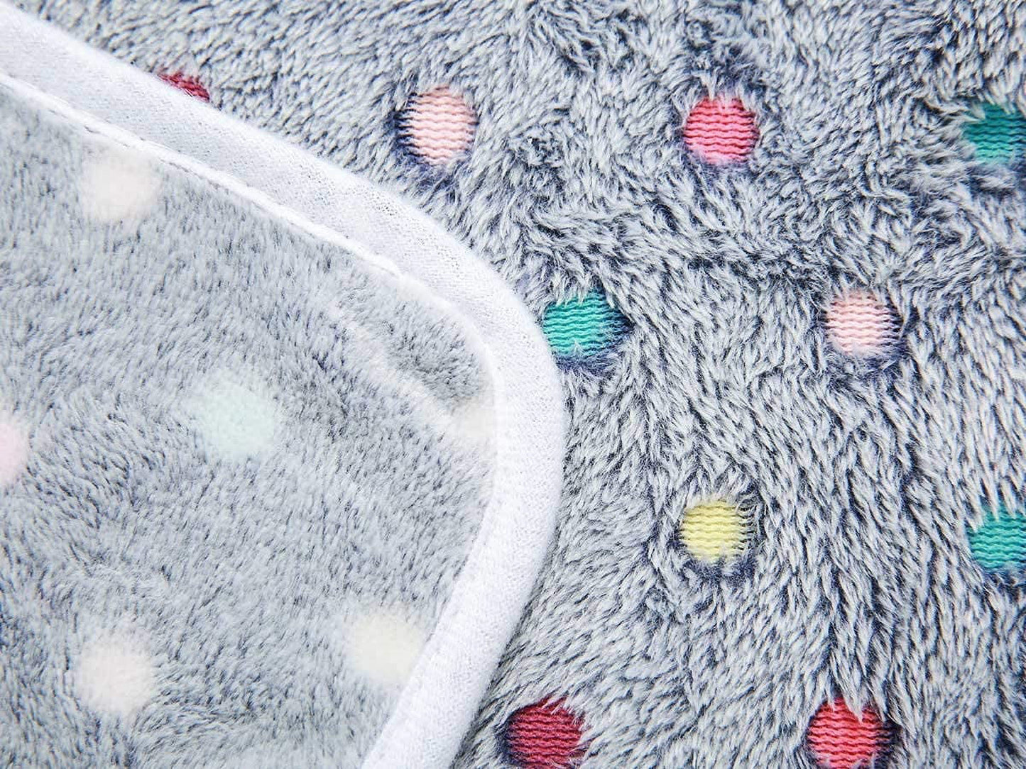 1 Pack 3 Blankets Super Soft Cute Dot Pattern Pet Blanket Flannel Throw for Dog Puppy Cat Dot Grey Medium