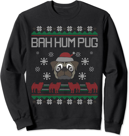 Ba Ham Pug Pugly Christmas Ugly Christmas Sweater Dog Pugs Sweatshirt