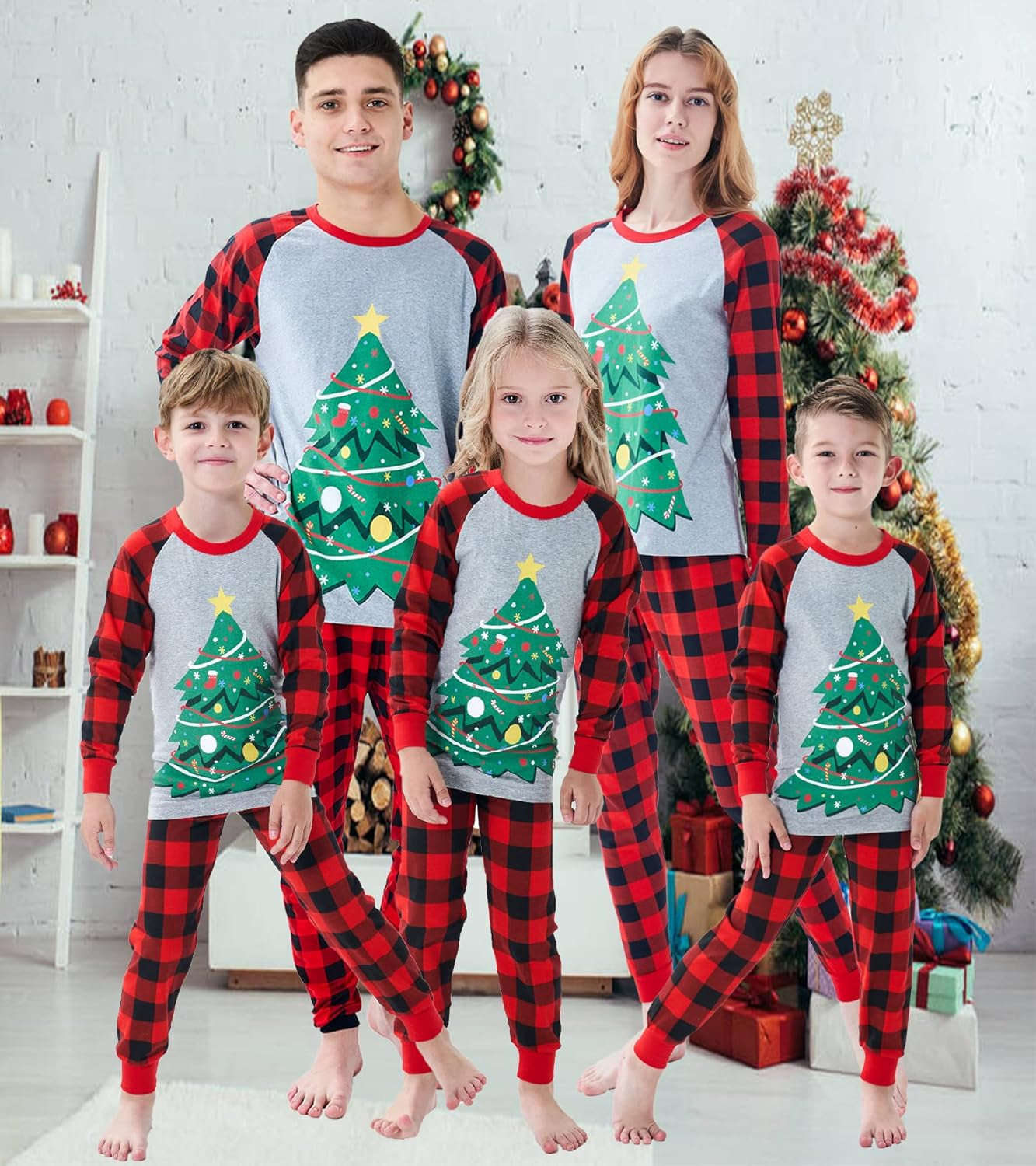 Family Matching Christmas Pajamas Boys Girls Holiday Pajamas Kids Sleepwear Christmas Pjs