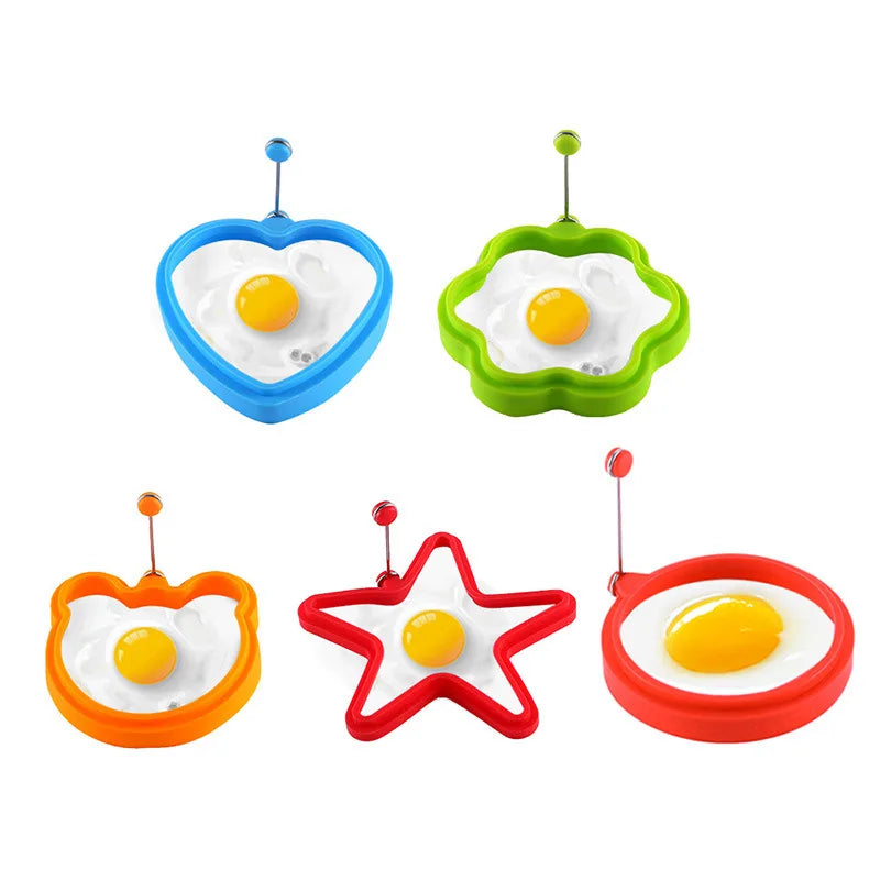 5 Styles Pancake Maker Fried Egg Mold Silicone Forms Non-Stick Simple Operation Pancake Maker Omelette Mold Kitchen Egg Tool