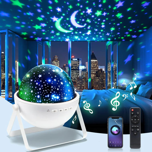 Starry Sky Projector Night Light, Rechargeable Remote Control Starry Sky Projector, Music Starry Sky Projector, Decorative Light for Bedroom, Living Room, Kids Room, Projectors Lamp, Decorative Lamp