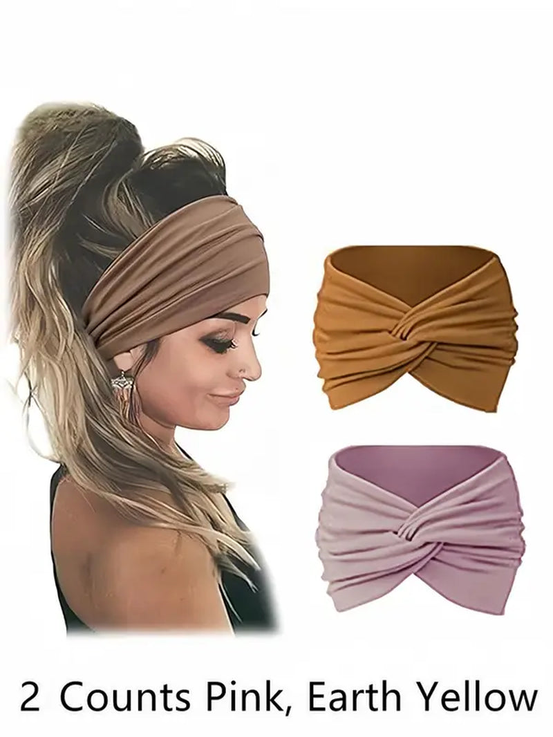 Women'S Wide Knot Headband Set for Summer Hairstyle, Boho Style Headband, Hair Band for Summer Daily, Hair Accessories for Women & Girls Back to School, Fall Outfits, Fall Freshness