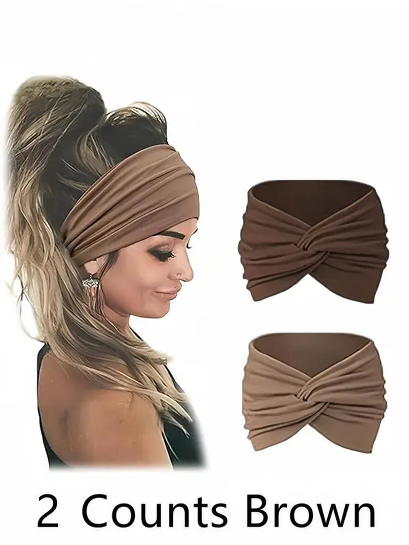 Women'S Wide Knot Headband Set for Summer Hairstyle, Boho Style Headband, Hair Band for Summer Daily, Hair Accessories for Women & Girls Back to School, Fall Outfits, Fall Freshness