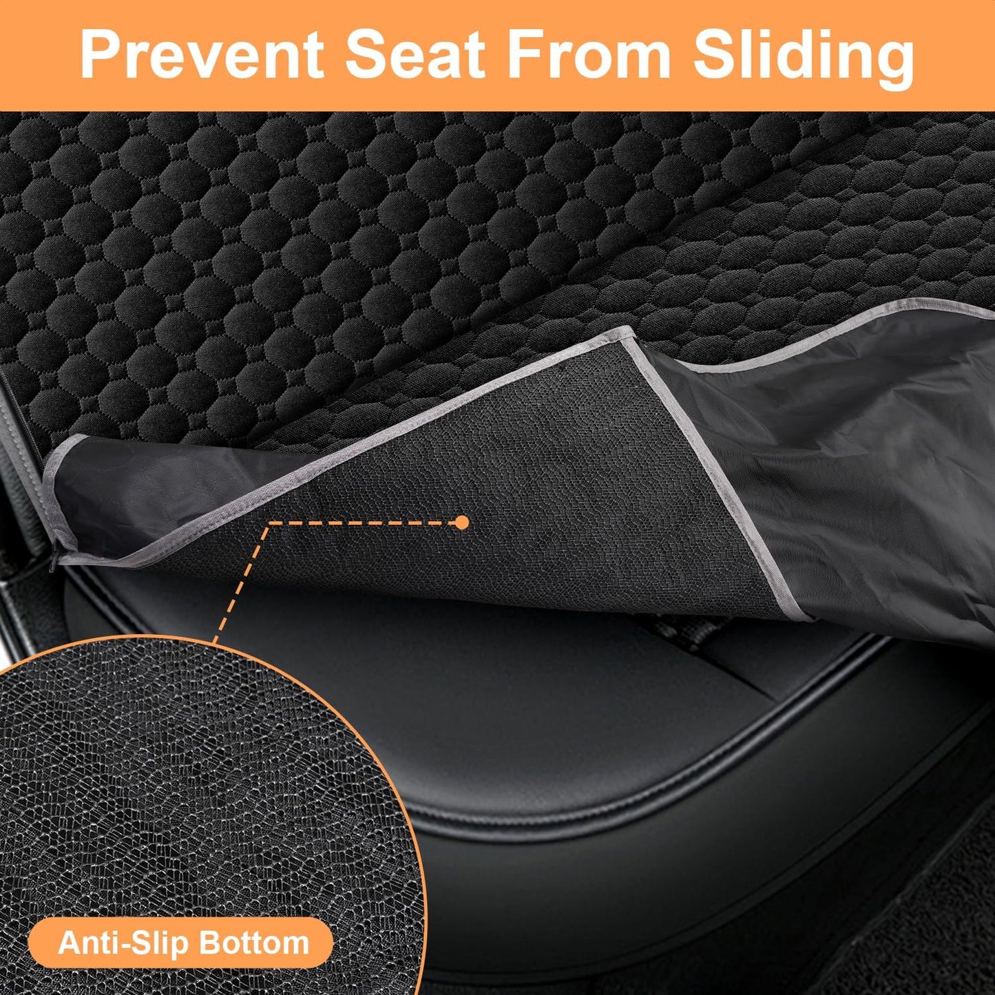 Dog Car Seat Cover for Back Seat, Waterproof Car Seat Protector for Dogs with Side Flaps, Scratchproof Dog Backseat Cover, Durable Nonslip Dog Hammock for Sedans, Trucks, Suvs, Standard