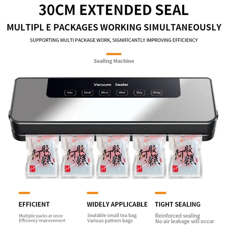 Vacuum Sealer Machine, Automatic Food Sealer Machine for Food Vacuum Packaging, Suction Power, Bags and Cutter Included, Compact One-Touch Automatic Food Sealer with External Vacuum System, Dry Moist Fresh Modes for All Saving Needs with Free Bags