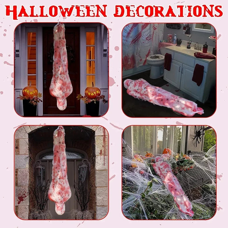 ﻿ Halloween Cocoon Corpse Inflatable Creepy Animated Hanging Corpses Props Outdoor Indoor Lawn Yard Haunted House Decoration