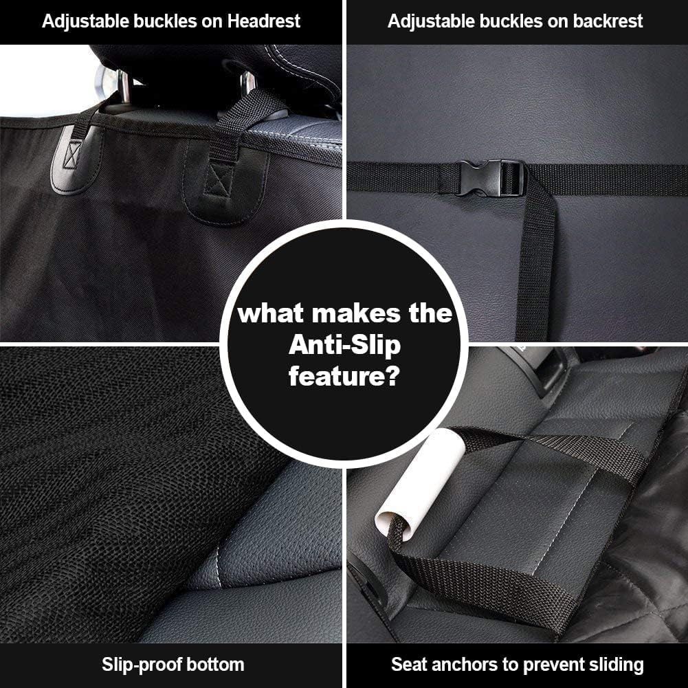 Dog Seat Covers for Cars Suvs Waterproof Pet Car Seat Cover Front Seat, Nonslip Single Bucket Seat Covers for Dogs, Scratch Proof & Heavy Duty, Black