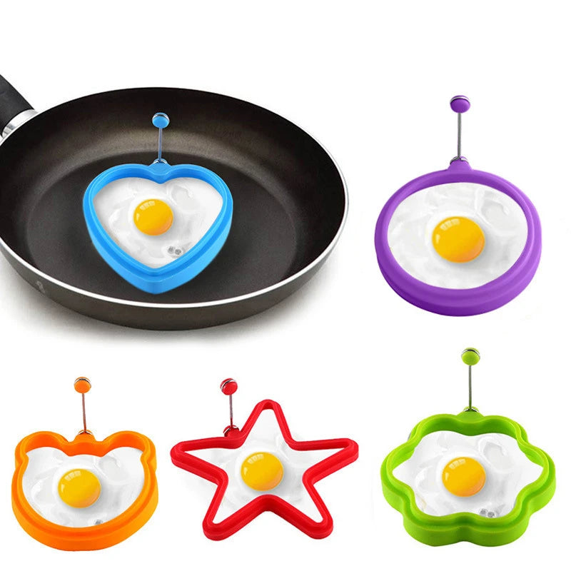 5 Styles Pancake Maker Fried Egg Mold Silicone Forms Non-Stick Simple Operation Pancake Maker Omelette Mold Kitchen Egg Tool