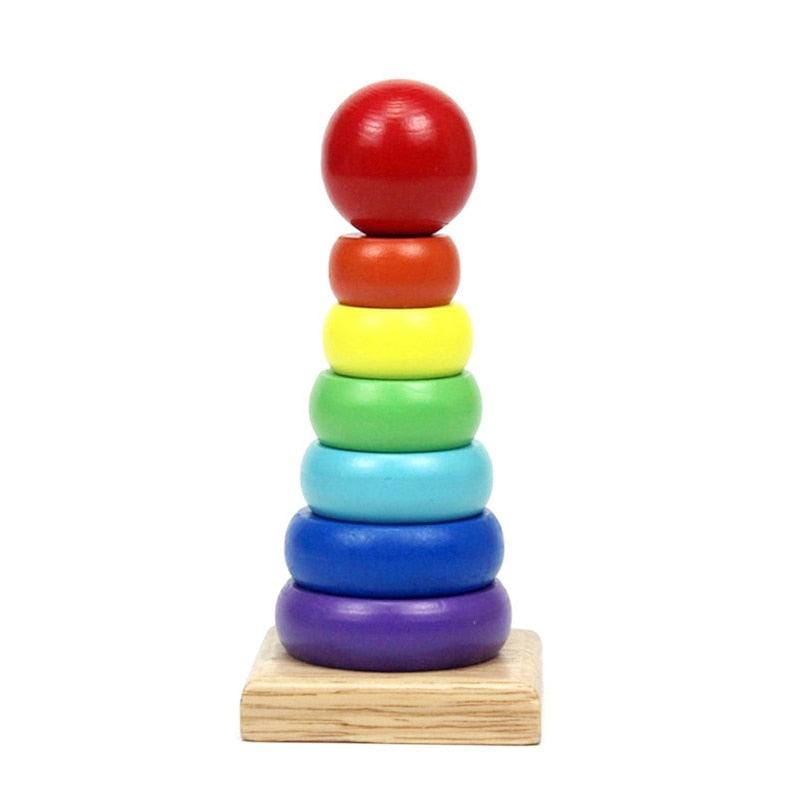 Montessori Baby Wooden Toys 3D Children's Educational Early  Learning  Wooden Rainbow Building Blocks Toys For Children Kid Gift