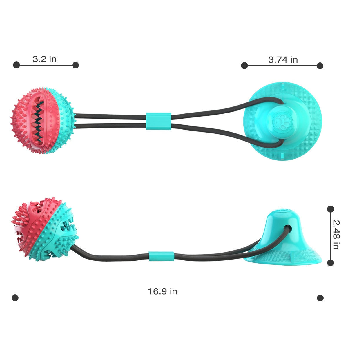 Indestructible Dog Toy Silicon Suction Cup Tug Dog Push Ball Toy Pet Leakage Food Toys Pet Tooth Cleaning Dogs Toothbrush Brush