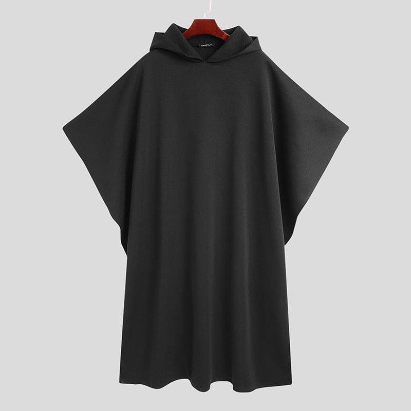 Fashion Men Cloak Coats Hooded Solid Loose 2023 Streetwear Punk Windproof Men's Trench Chic Winter Long Cape Poncho INCERUN