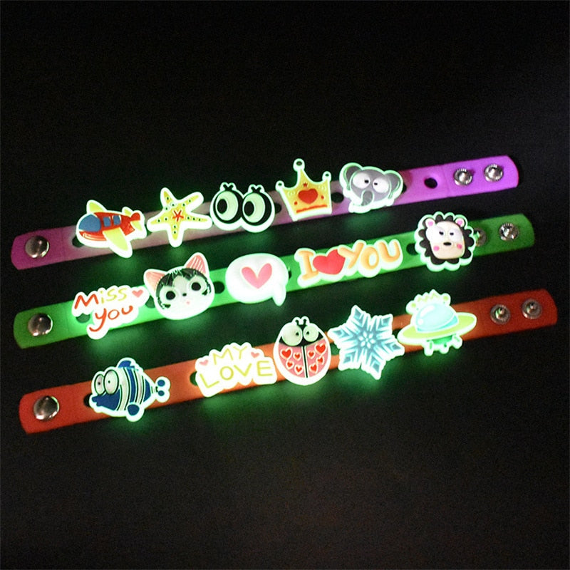 luminous Shoe Decoration Buckle Charm Accessories 1pcs carton DIY Combination Jibz for croc kids gift drop shipping