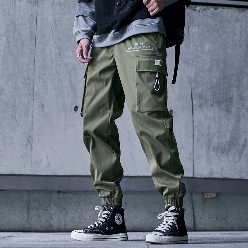 CHAIFENKO Hip Hop Cargo Pants Men Fashion Harajuku Harem Pant Black Streetwear Joggers Sweatpant Multi-Pocket Casual Mens Pants