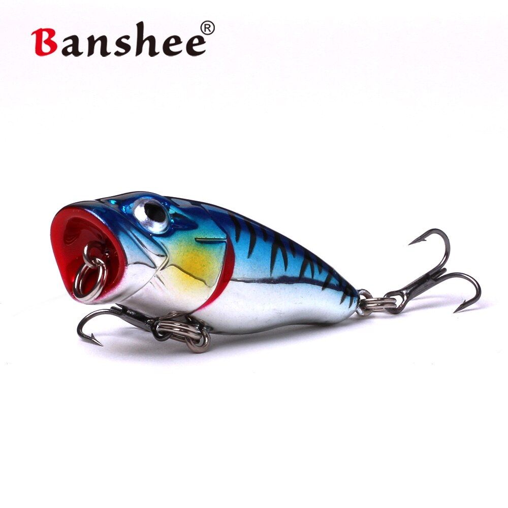 Banshee 45mm 3.3g Mini Popper Fishing Lure Hard Bait Artificial Poper Topwater Bass Trout Pike Fishing Crankbait Crank Wobbler