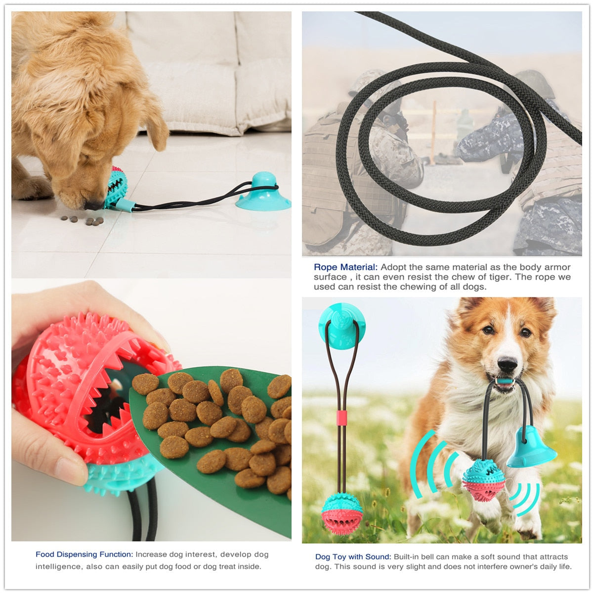 Indestructible Dog Toy Silicon Suction Cup Tug Dog Push Ball Toy Pet Leakage Food Toys Pet Tooth Cleaning Dogs Toothbrush Brush