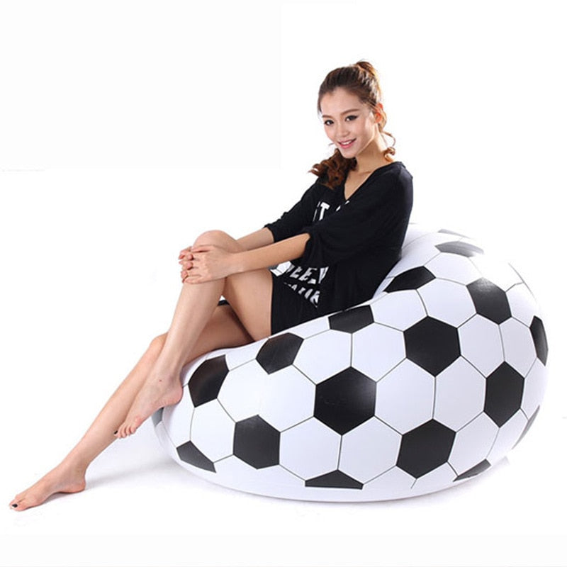 Inflatable Funny Indoor Artic Party Chair Lazy Sofa Folding Basketball Football Style Sofa Leisure Relaxing Children Playing