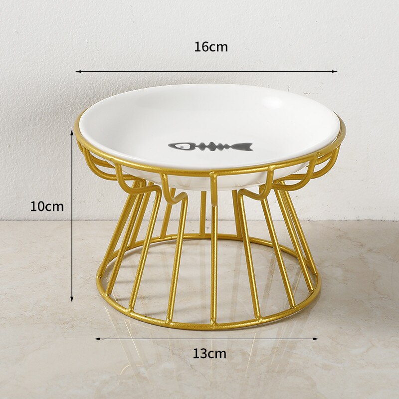 Fashion High-end Pet Bowl Various Cartoon Paw Patterns Stainless Steel Shelf Ceramic Bowl Feeding for Dog and Cat Pet Feeder