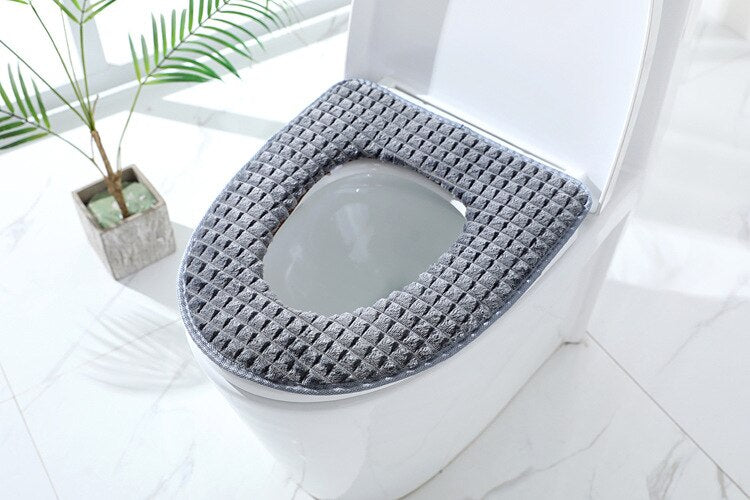 Bathroom Accessories Toilet Seat Cover Soft Warm Plush Winter Toilet Cover Seat Lid Pad Home Decoration