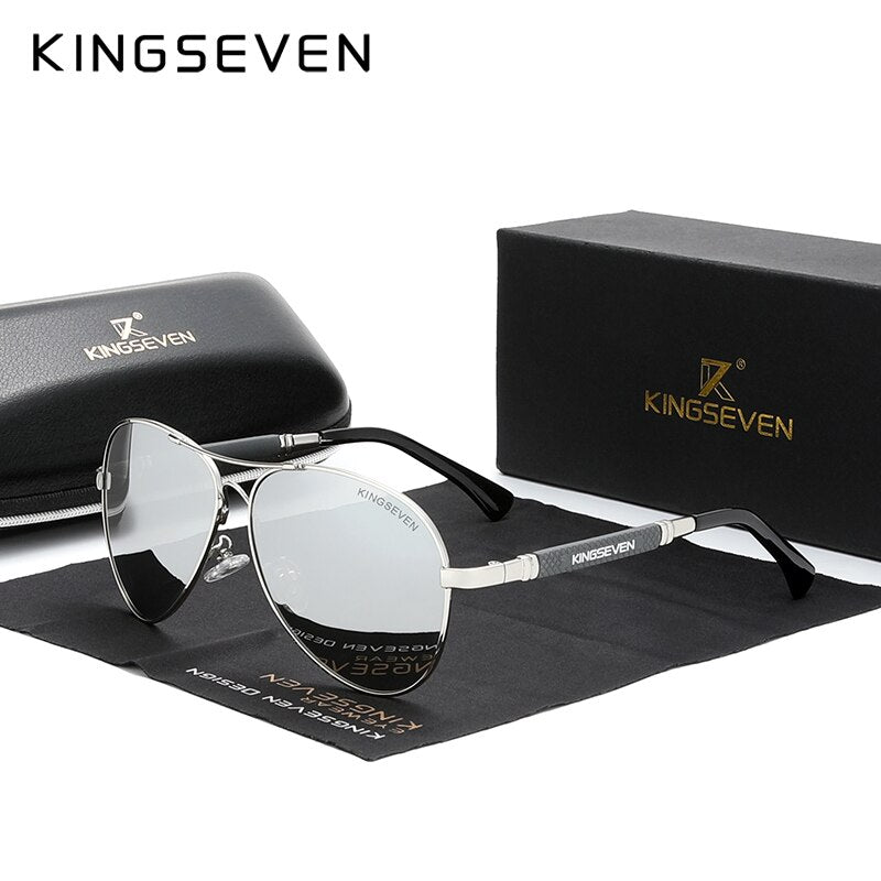 KINGSEVEN 2021 New Trend Quality Titanium Alloy Men's Sunglasses Polarized Sun glasses Women Pilot Mirror Eyewear Oculos de sol