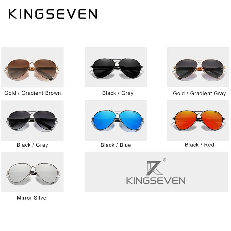 KINGSEVEN 2021 New Trend Quality Titanium Alloy Men's Sunglasses Polarized Sun glasses Women Pilot Mirror Eyewear Oculos de sol