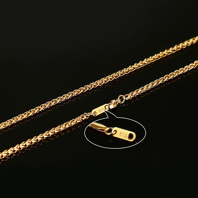 Vnox 24inch Gold-color Chain Necklace Long Stainless Steel Metal Snake/Cable/Round Box Chain