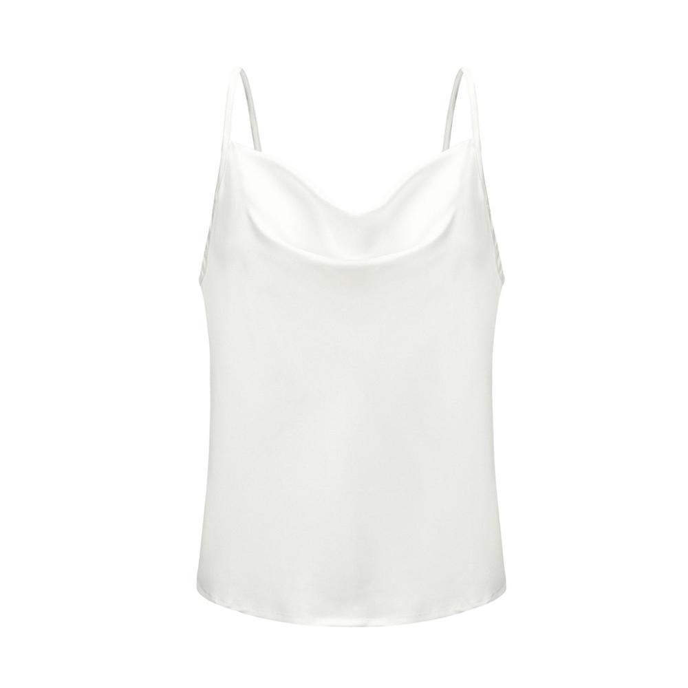 White Basic Women Silk-Like Satin Tops Vest Summer Sexy Camis Tank For Ladies Strappy Camisole Top Shirts Grunge Femme Clothes