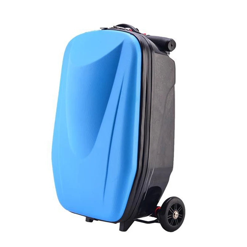 100%PC fashion 21 inches students scooter suitcase boy cool trolley case 3D extrusion business Travel luggage child Boarding box