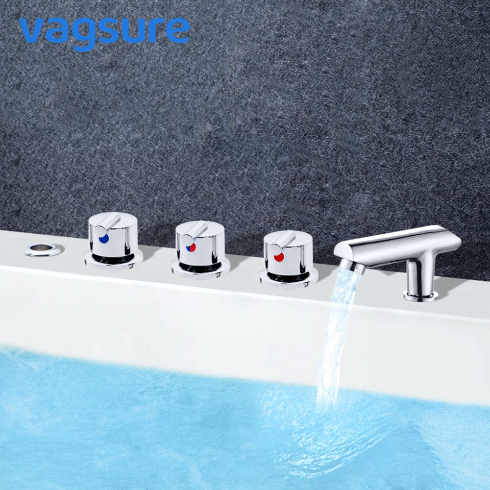 Vagsure Hot and Cold Water Copper Massage Bathtub Faucet Bathroom Shower Cabin Faucet Mixer Shower Room Mixing Valve Tap