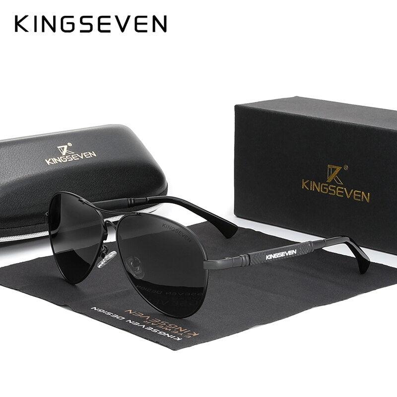 KINGSEVEN 2021 New Trend Quality Titanium Alloy Men's Sunglasses Polarized Sun glasses Women Pilot Mirror Eyewear Oculos de sol