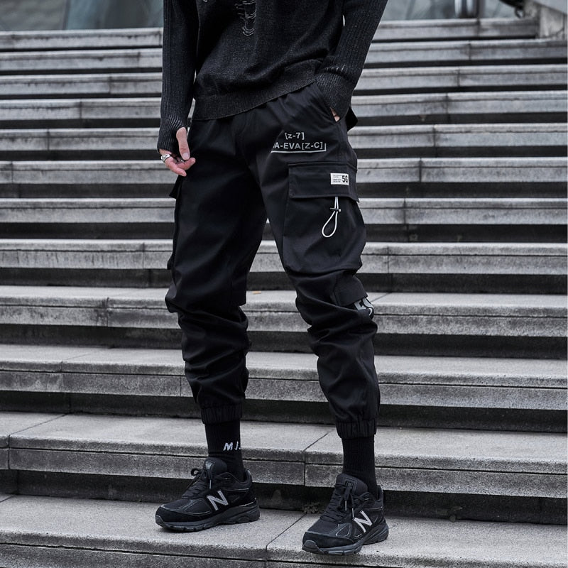 CHAIFENKO Hip Hop Cargo Pants Men Fashion Harajuku Harem Pant Black Streetwear Joggers Sweatpant Multi-Pocket Casual Mens Pants