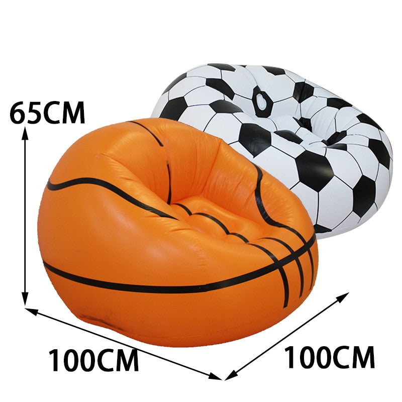 Inflatable Funny Indoor Artic Party Chair Lazy Sofa Folding Basketball Football Style Sofa Leisure Relaxing Children Playing