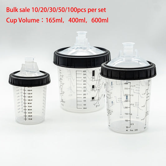 10/20/30/50pcs Bulk Sale Spray Gun Paint Tank Spray Gun Mixing Cup 165/400/600ml Disposable Measuring Cup Type H/O Quick Cup