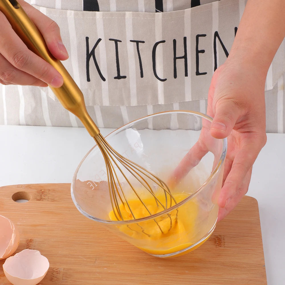 1pcs/7pcs Gold Cooking Tools Cookware Set Chopsticks tube Soup Ladle Colander Set Egg stirring beater Food tong kitchen Utensils