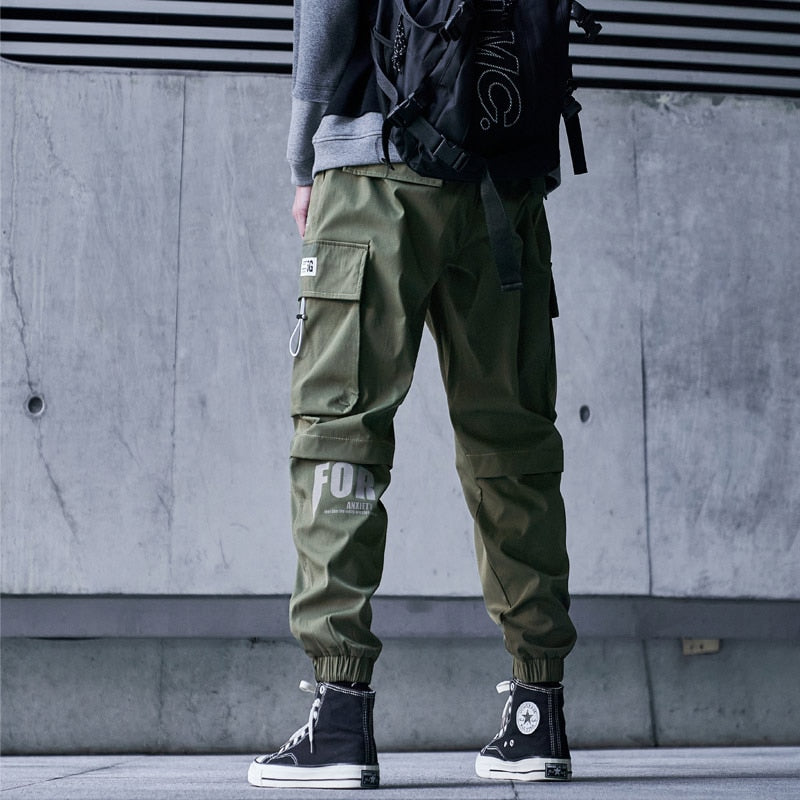 CHAIFENKO Hip Hop Cargo Pants Men Fashion Harajuku Harem Pant Black Streetwear Joggers Sweatpant Multi-Pocket Casual Mens Pants