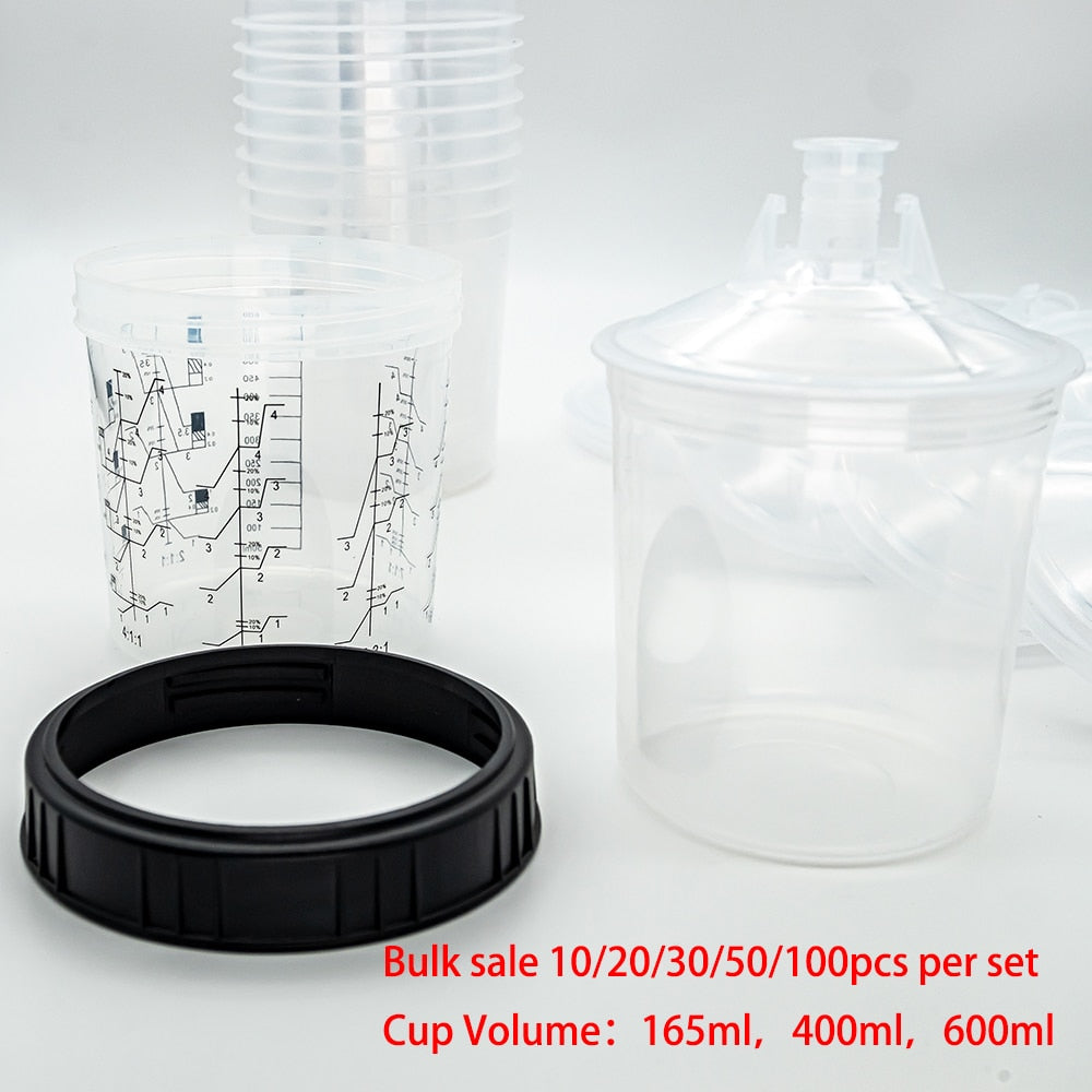 10/20/30/50pcs Bulk Sale Spray Gun Paint Tank Spray Gun Mixing Cup 165/400/600ml Disposable Measuring Cup Type H/O Quick Cup