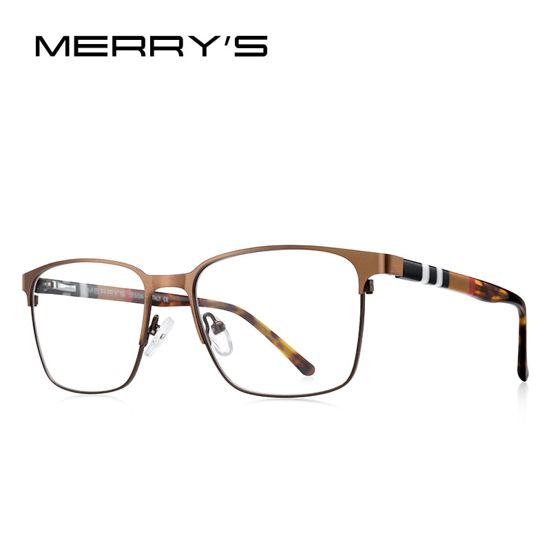 MERRYS DESIGN Titanium Alloy Glasses Frame For Men Women Fashion Square Acetate Legs Myopia Prescription Eyeglasses S2252