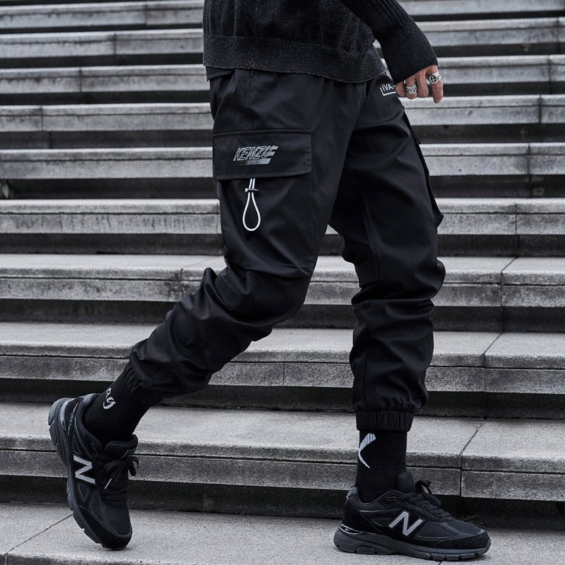 CHAIFENKO Hip Hop Cargo Pants Men Fashion Harajuku Harem Pant Black Streetwear Joggers Sweatpant Multi-Pocket Casual Mens Pants