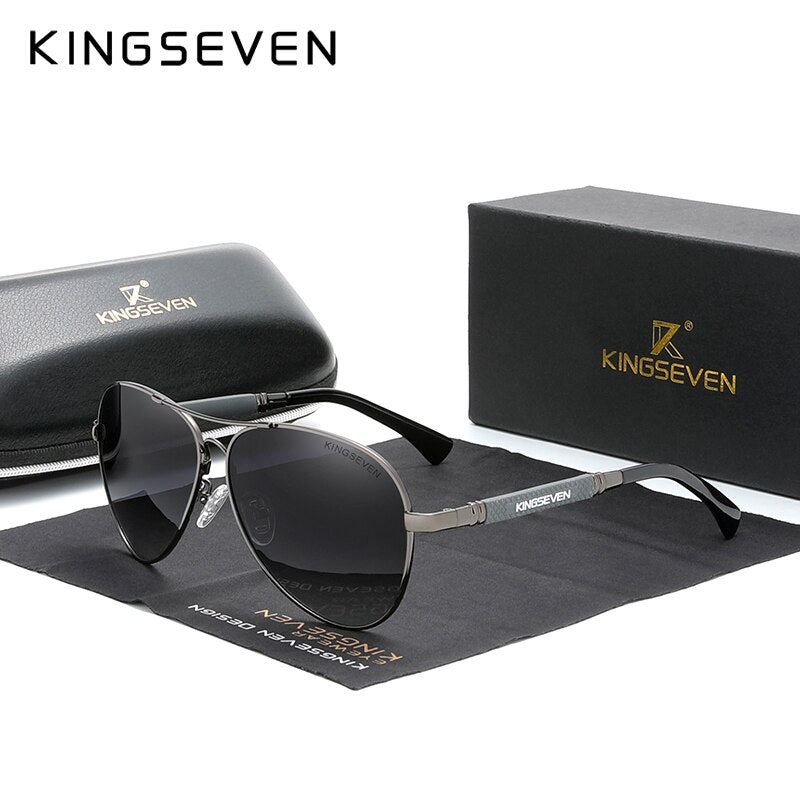 KINGSEVEN 2021 New Trend Quality Titanium Alloy Men's Sunglasses Polarized Sun glasses Women Pilot Mirror Eyewear Oculos de sol