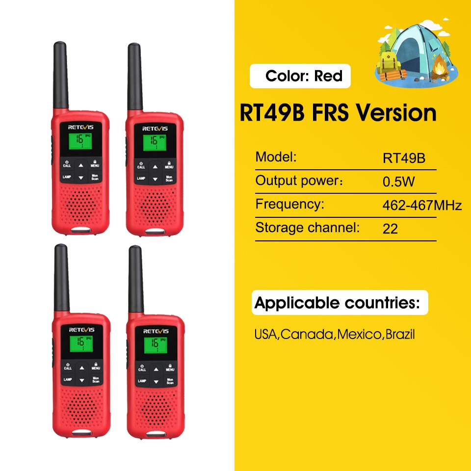 Retevis RT649B Walkie Talkie 2 or 4 Pcs PMR446 Walkie-talkies 1.8km for Motorola Two-way Radio Hunting Fishing Rechargeable VOX