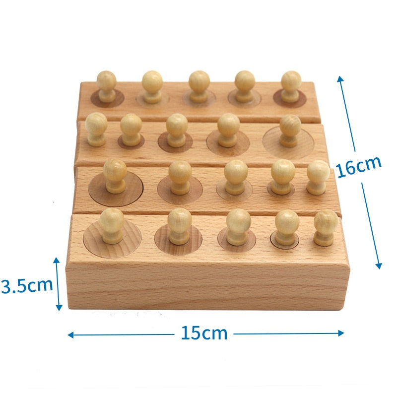 Montessori Cylinder Socket Puzzles Toy Baby Development Practice And SensesPreschool Educational Wooden Toys For Children