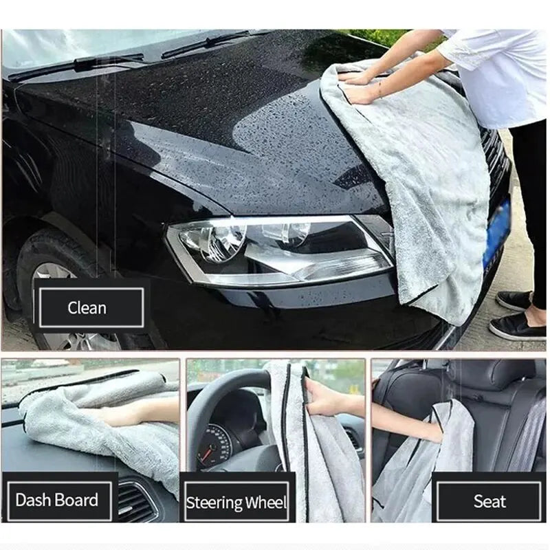 Microfiber Towel 75*35cm Car Wash Cloth Auto Cleaning Door Window Care Thick Strong Water Absorption Dry Cloth for Car Detailing