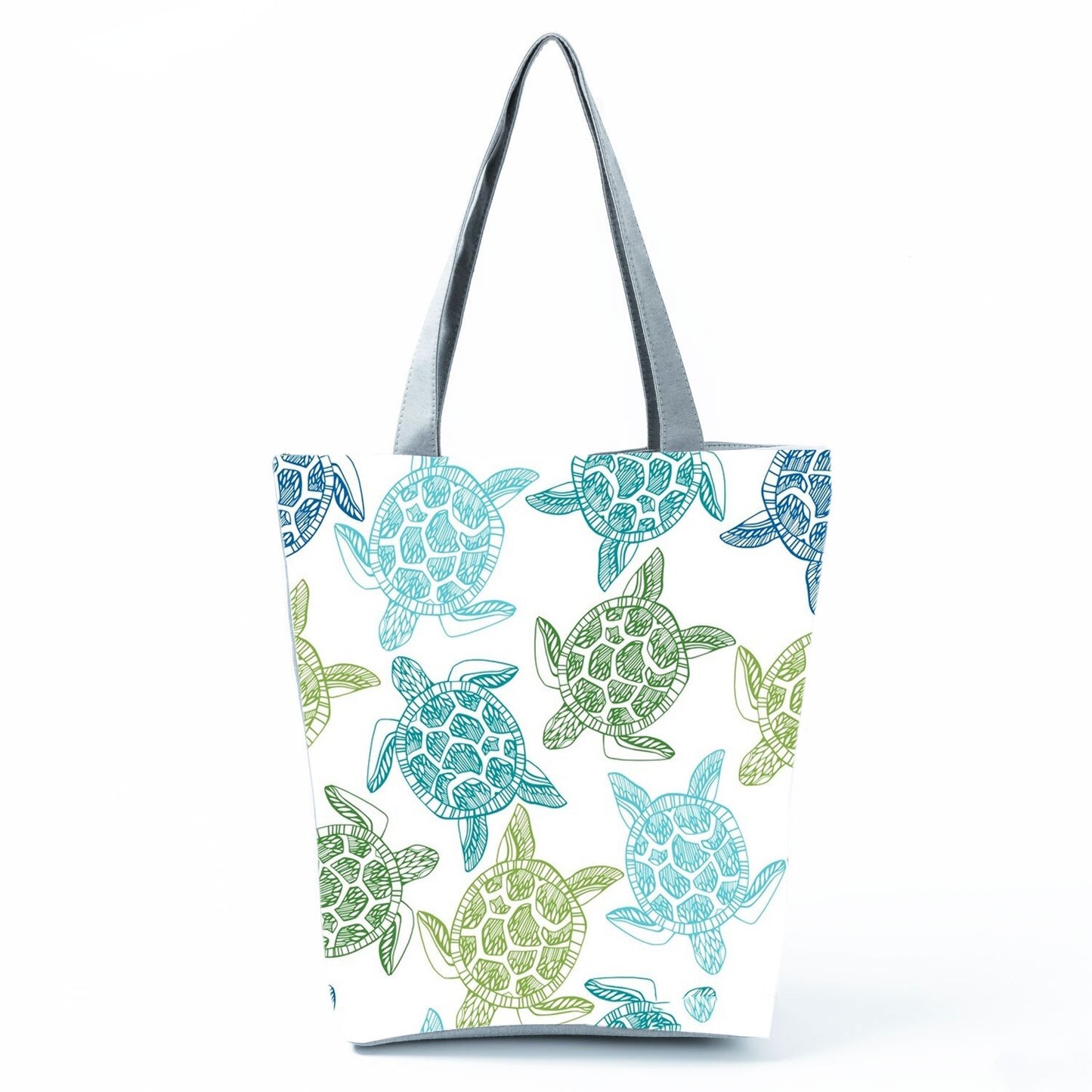 Ocean Shell Print Tote Bag Shoulder Bag Practical Casual Tote Foldable Reusable Shopping Bags High Capacity Portable Beach Bag