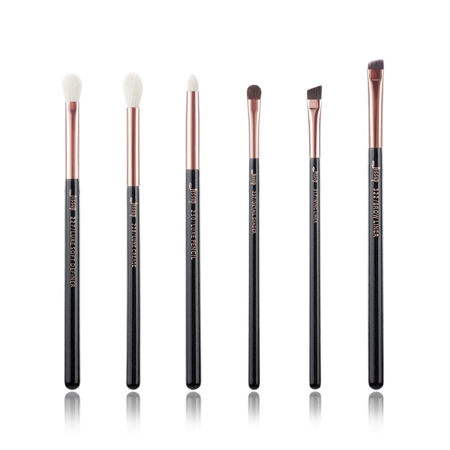 Jessup Makeup Brushes Set 6-25pcs Foundation Powder Eyeshadow Liner Brush Blending Highlighter Brocha Maquillaje RoseGold/Black