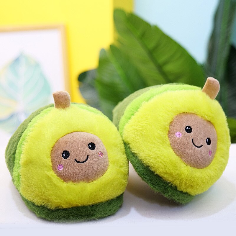 Winter House Women Fur Slippers Cute Cartoon Avocado Design Green Bedroom Ladies Plush Shoes Indoor Girls Warm Slippers