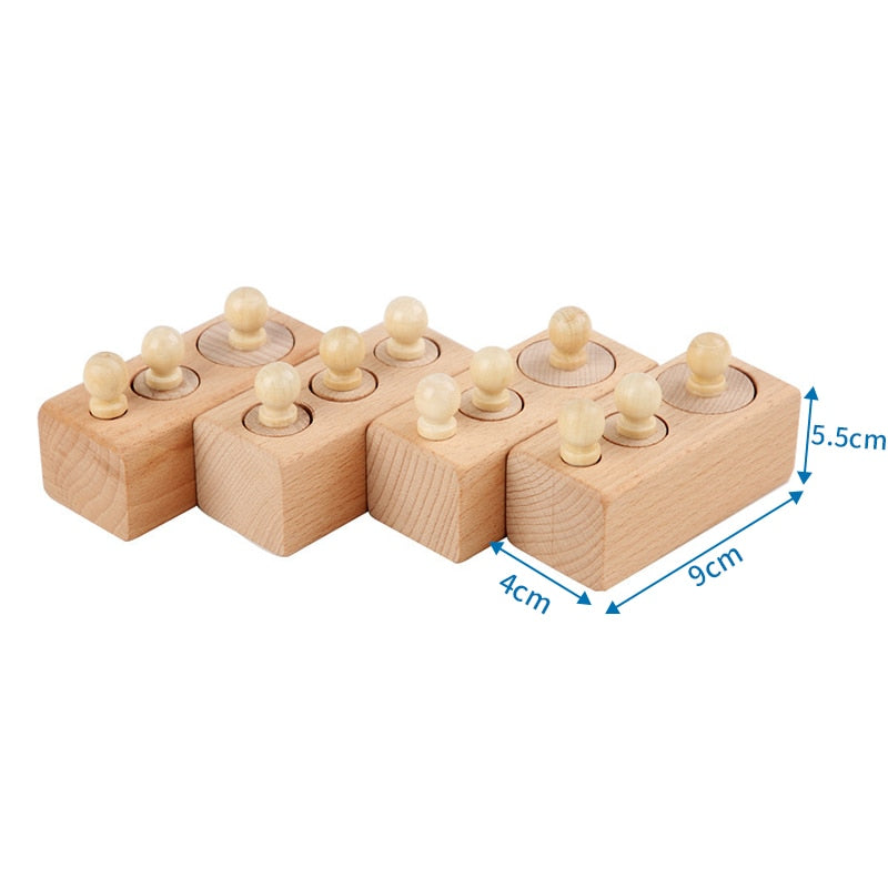 Montessori Cylinder Socket Puzzles Toy Baby Development Practice And SensesPreschool Educational Wooden Toys For Children