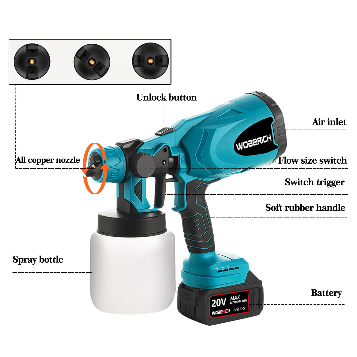 800ML Electric Spray Gun Handheld Cordless High Power Electric Paint Sprayer hvlp Spray Gun Spraying For Makita 18V Battery